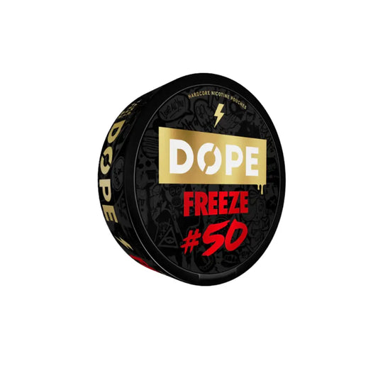 European Eurosnus Dope Freeze 50mg smokeless nicotine pouch in sleek packaging, designed for discreet use and freshness.