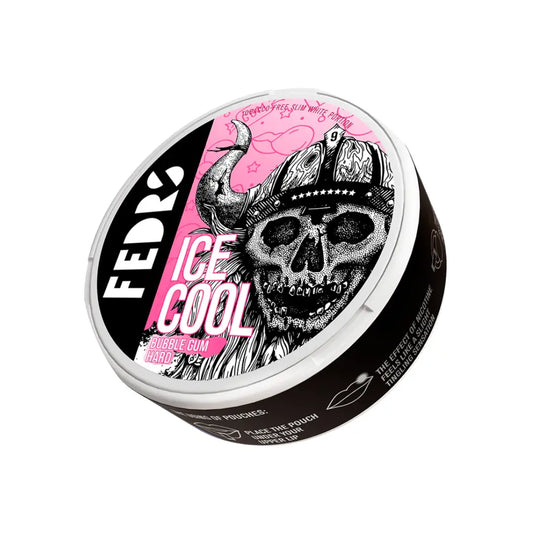 Fedrs Ice Cool Bubble Gum Hard by Europesnus.com, showing a close-up of the blue, icy-flavored chewy candy on a white background.