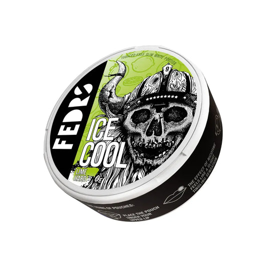 Cool lime-flavored hard candy by Fedrs, showcasing bright green candies with a refreshing appearance.