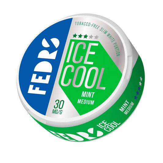 Europesnus.com Fedrs Ice Cool Medium Mint, fresh mint-flavored product with cool, soothing appearance and packaging.