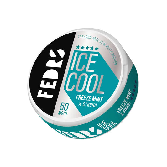Fedrs Ice Cool X-Strong Freeze Mint in packaging, featuring mint-flavored mints designed for long-lasting cool freshness.