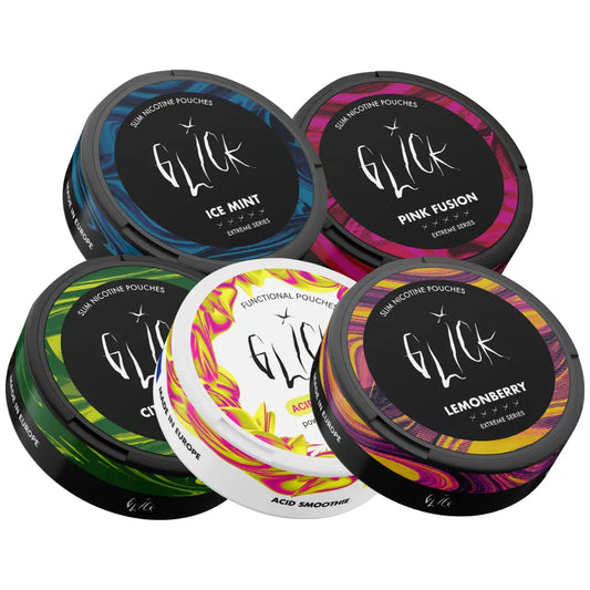 Assorted Glick Mixpack by Europesnus.com featuring various flavored Glick candies in colorful packaging.