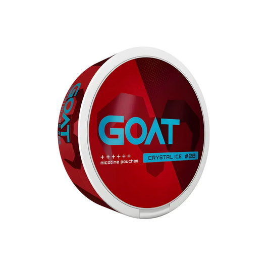 Goat Crystal Ice 28mg cannabis product in packaging, featuring clear branding and a sleek, modern design.