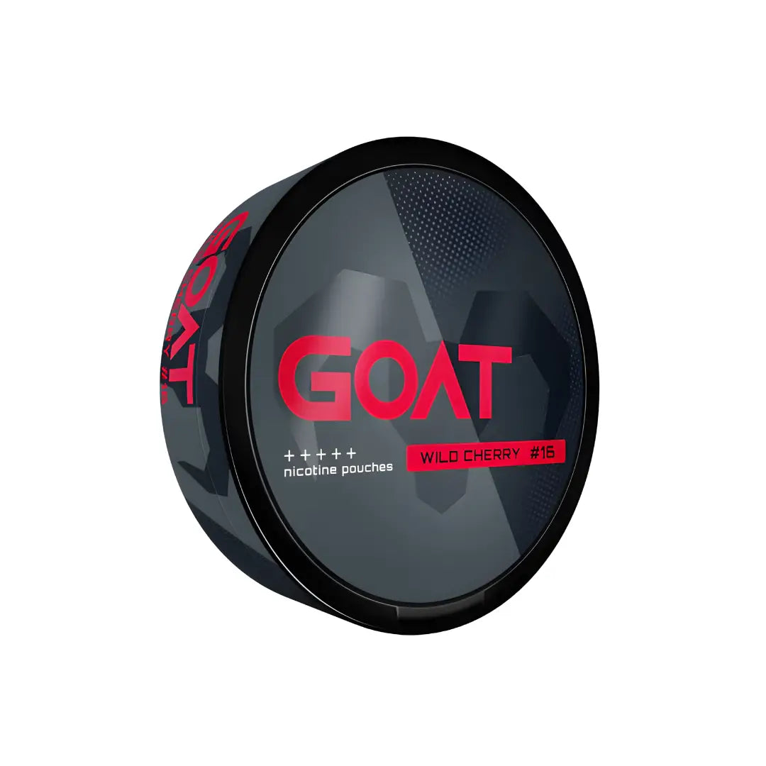 Goat Wild Cherry 16mg cannabis product from Europesnus.com, featuring a sleek package design with branding and product details.