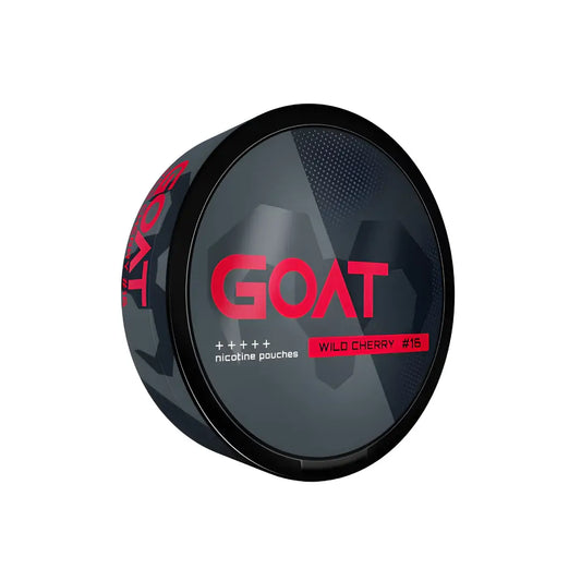 Goat Wild Cherry 16mg cannabis product from Europesnus.com, featuring a sleek package design with branding and product details.
