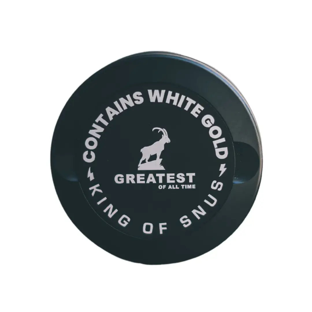 Black container from Europesnus.com featuring icy berry design, ideal for storing food or accessories.