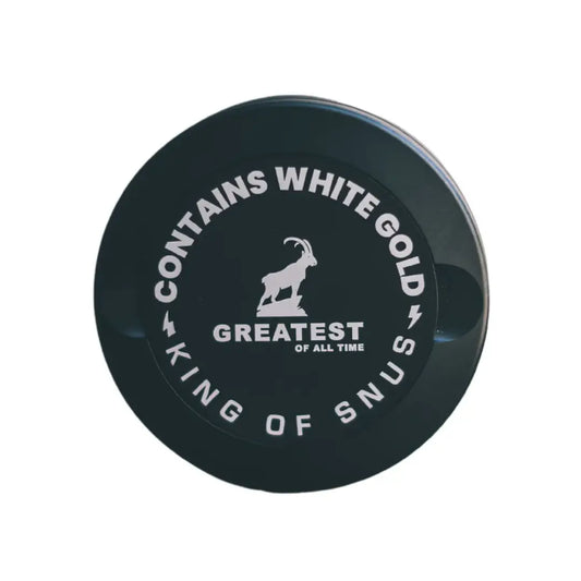 Black container from Europesnus.com featuring icy berry design, ideal for storing food or accessories.