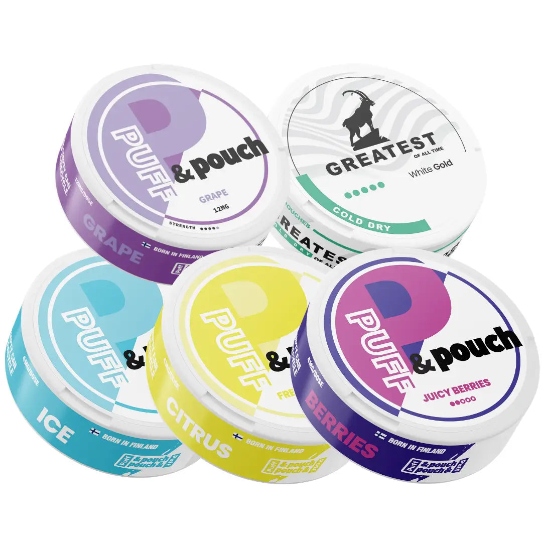 Greatest P&P Mixpack from Europesnus.com featuring a variety of aromatic tobacco blends in a colorful box.