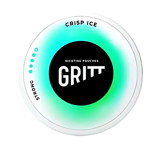Gritt Crisp Ice Strong by Europesnus.com, close-up of crunchy ice snack in clear packaging on a white background.