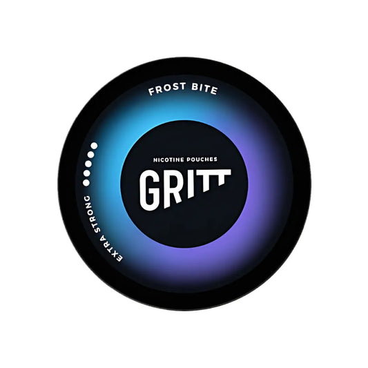 Gritt Frost Bite Extra Strong chewing gum from Europesnus.com, showing the colorful packaging with gum pieces visible
