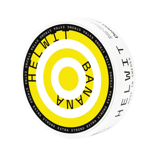 Mini Helwit Banana XS from Europesnus.com, showing a small, fresh banana with vibrant yellow peel on a white background.