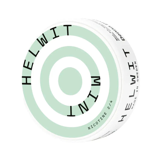 Helwit Mint supplement bottle with label featuring mint flavor, placed on a plain surface, showing the product and branding.