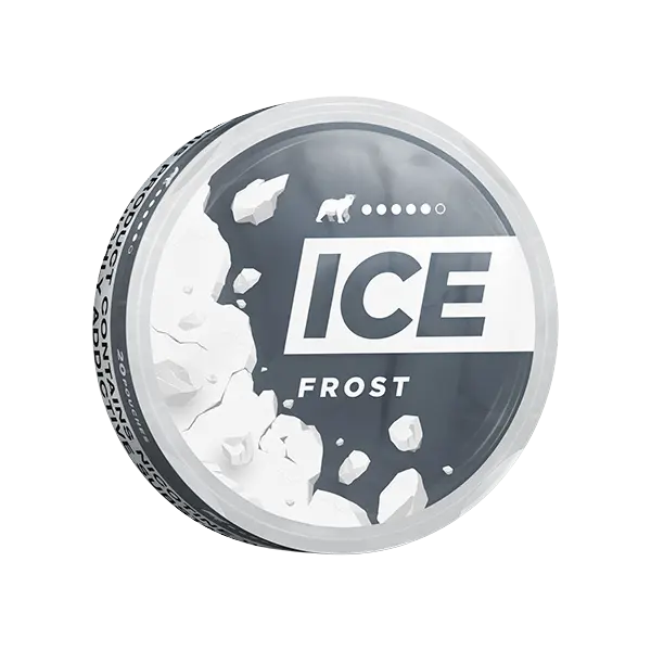 Ice Frost 22mg vape can from Europesnus.com, showing the colorful design and compact cylindrical shape of the nicotine pouch can.