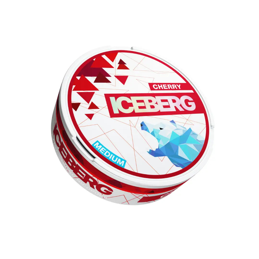 Cherry-flavored Iceberg vape pod with 20mg nicotine, shown in the Europesnus.com product image.