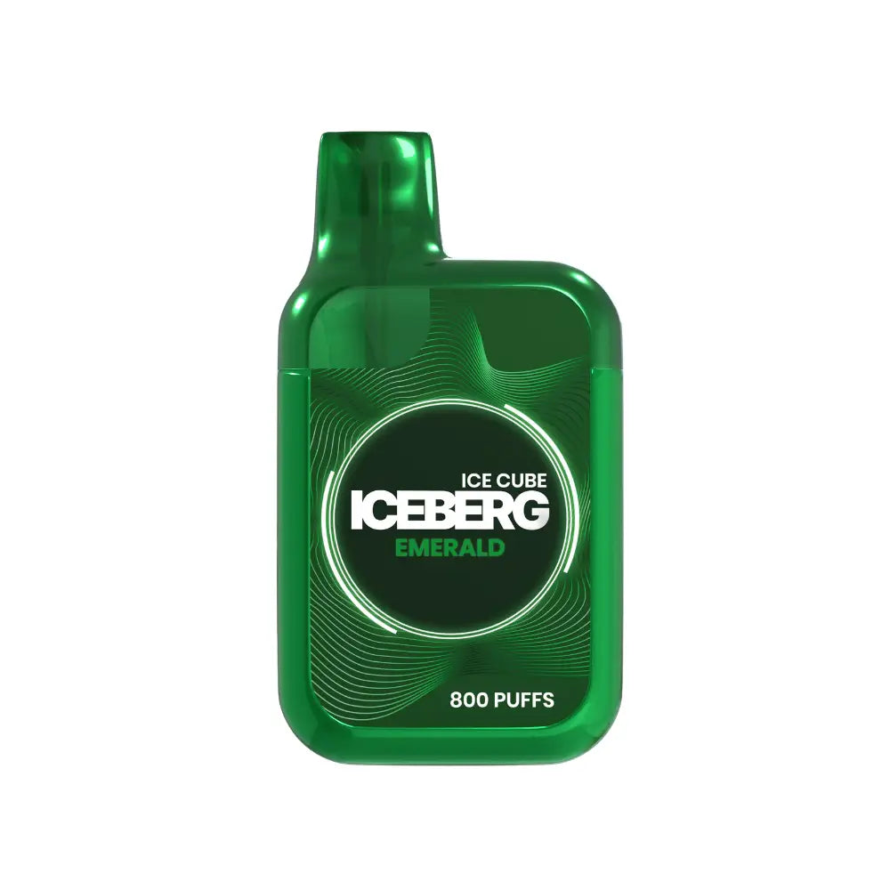 Iceberg Emerald Vape by Europesnus.com, close-up of the vape device with green and silver design details.