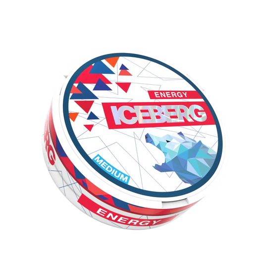 Medium image of Iceberg Energy 6mg nicotine pouch from Europesnus.com, showing the sleek packaging design.