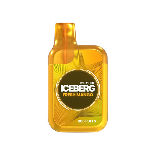 Fresh iceberg lettuce and ripe Caribbean mango on a white background, showcasing crisp greens and vibrant orange fruit.
