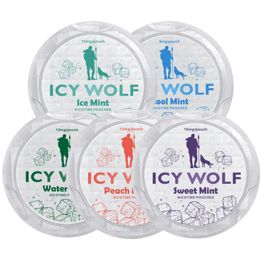 Icy Wolf Howler Mixpack by Europesnus.com featuring assorted flavored chew treats for dogs in colorful packaging.