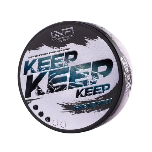 Fresh Keep Spearmint gum by Europesnus.com in a green pack, showing spearmint leaves and gum pieces for refreshing breath.