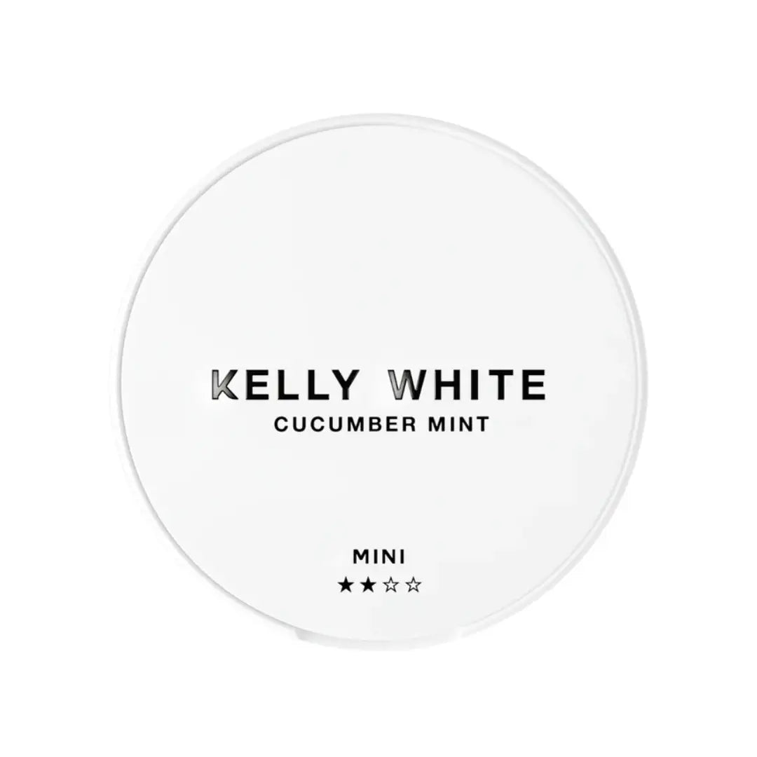 Mini Kelly White Cucumber Mint fragrance from Europesnus.com, featuring a sleek container with cucumber and mint botanical design.