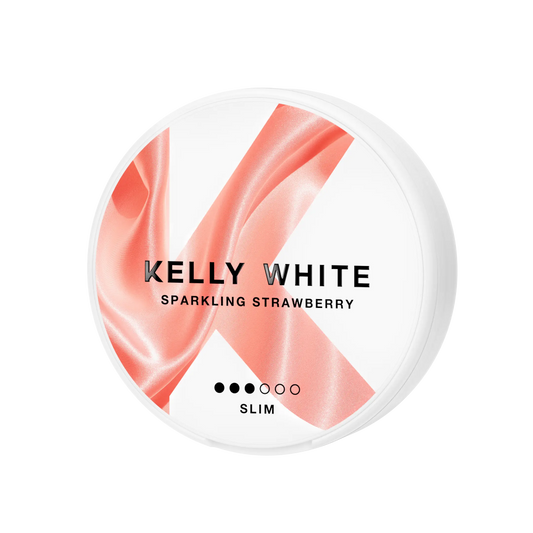 Kelly White Sparkling Strawberry by Europesnus.com, a clear glass bottle with sparkling strawberry beverage, no label or background.