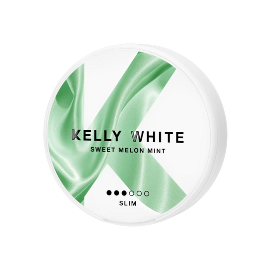 Close-up of Kelly White Sweet Melon Mint with fresh green leaves and vibrant mint and melon accents, on a plain background.