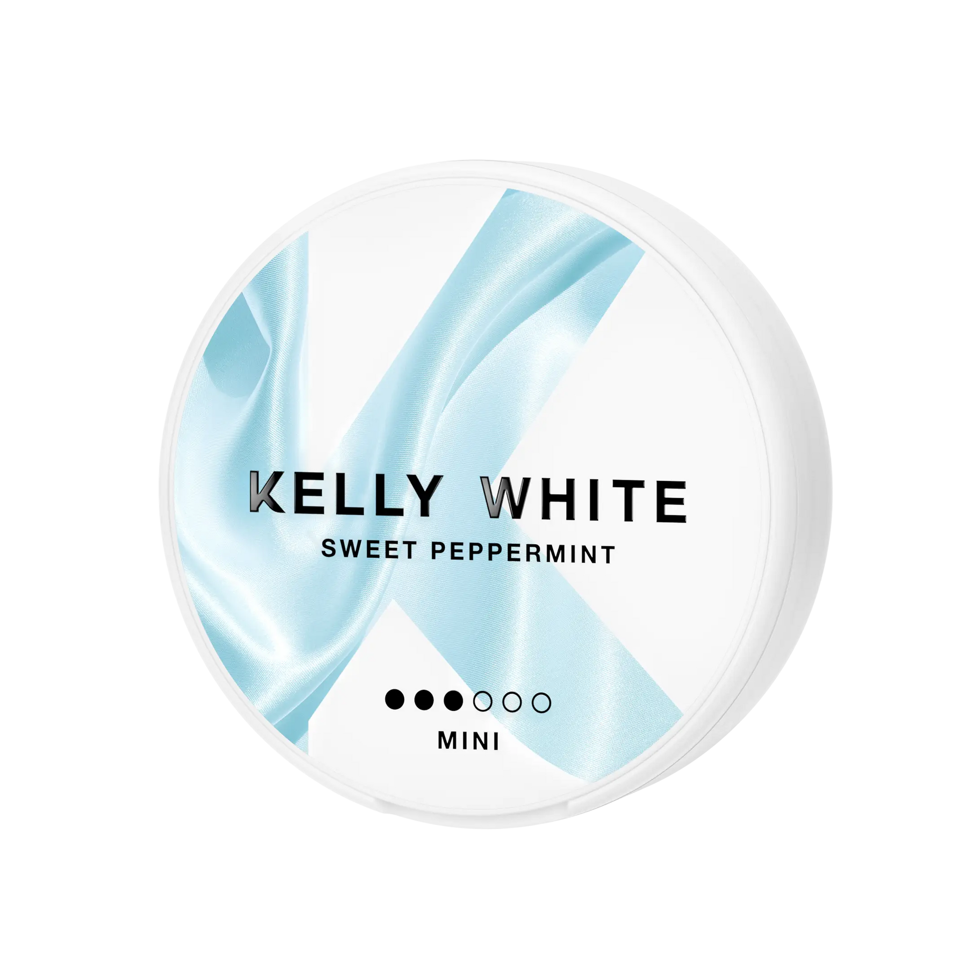Mini Kelly White Sweet Peppermint candy by Europesnus.com shown in a close-up image with vibrant white and peppermint design.