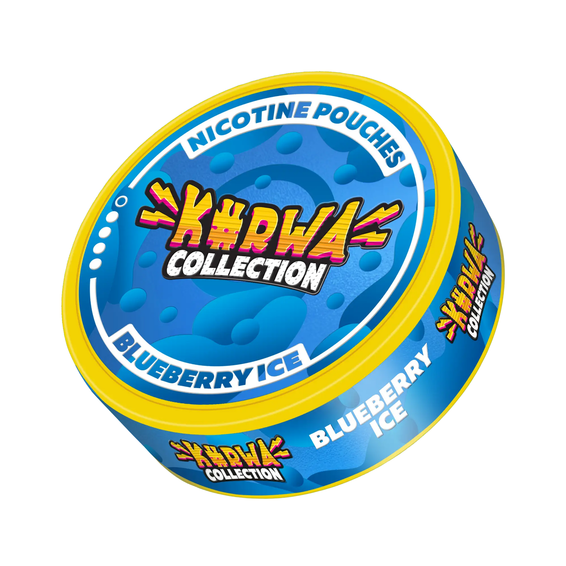 Kurwa Blueberry Ice snus pouch from Europesnus.com, showing the sleek packaging and blueberry flavor design.