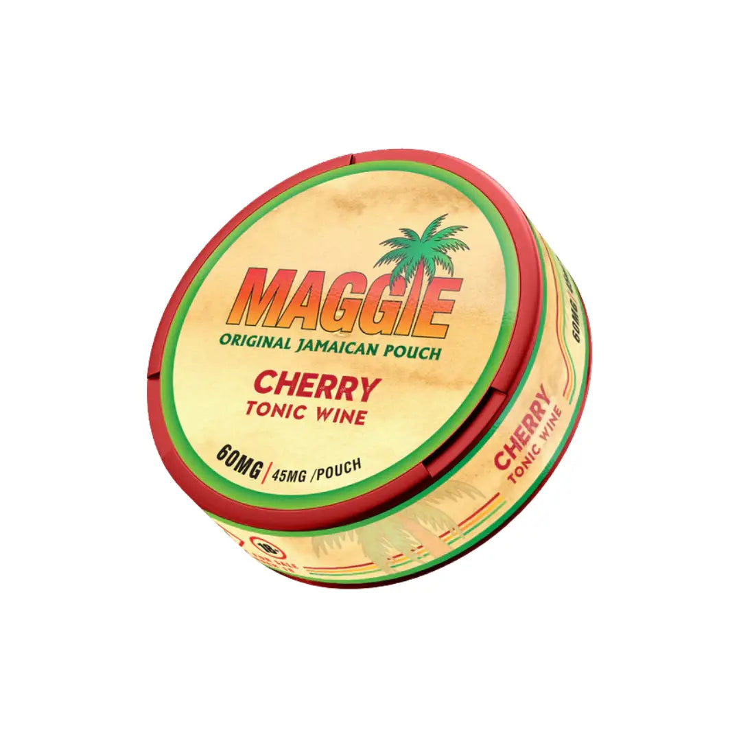 Bottle of Maggie Cherry Tonic Wine 60 mg by Europesnus.com, featuring a label with cherry graphics and a dark glass bottle.