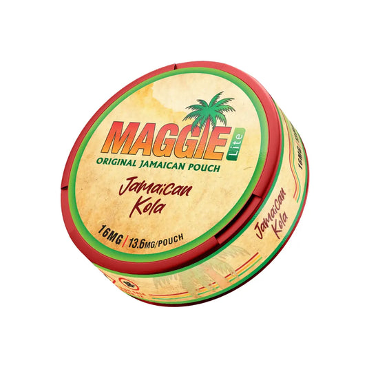 Copy of Maggie Jamaican Kola drink bottle with colorful label, showcasing the product's vibrant packaging and branding.