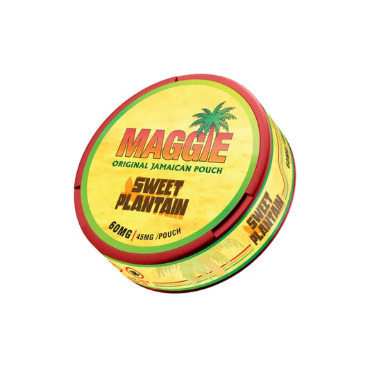 Europesnus Maggie Sweet Plantain 60mg supplement bottle with label, shown in close-up on a white background.