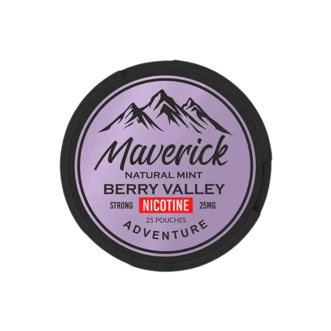 Maverick Berry Valley flavored e-liquid bottle from EuropeSnus.com with vibrant berry-themed label design.