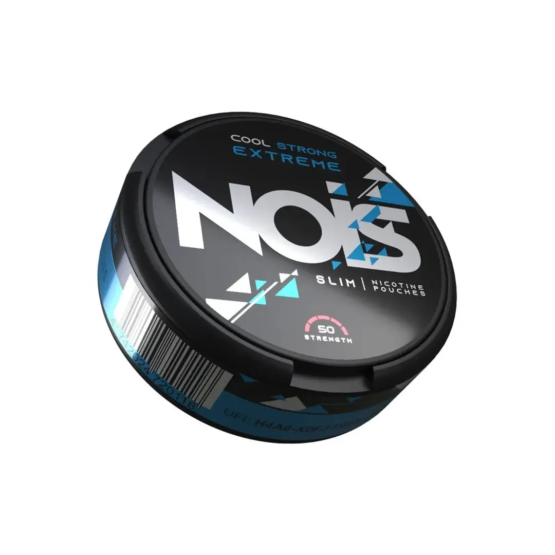 Close-up of the Nois Cool Strong Extreme product from Europesnus.com, showing its sleek packaging and branding.