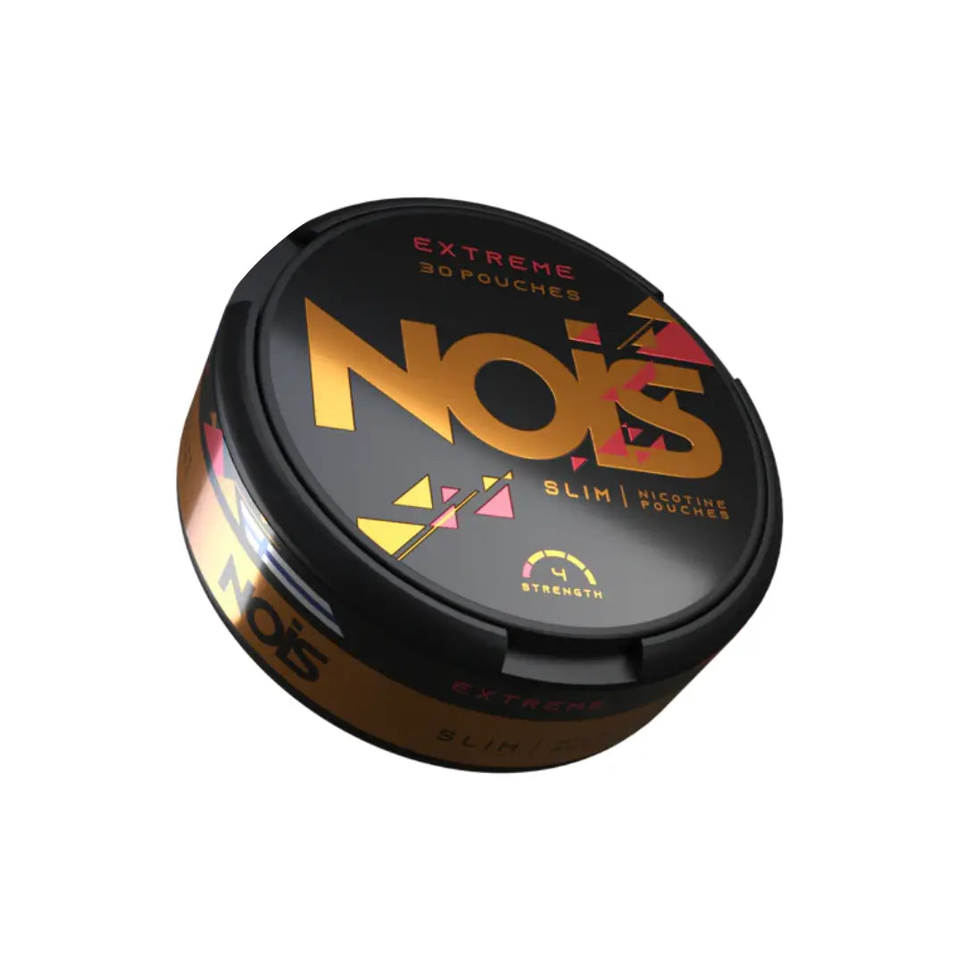 Nois Extreme 4mg nicotine pouch in sleek black packaging, designed for discreet use and satisfaction.