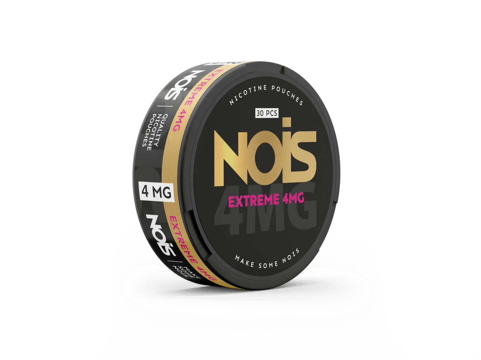 Nois Extreme 4mg nicotine pouch from Europesnus.com, showing the sleek smokeless tobacco pouch on a plain background.