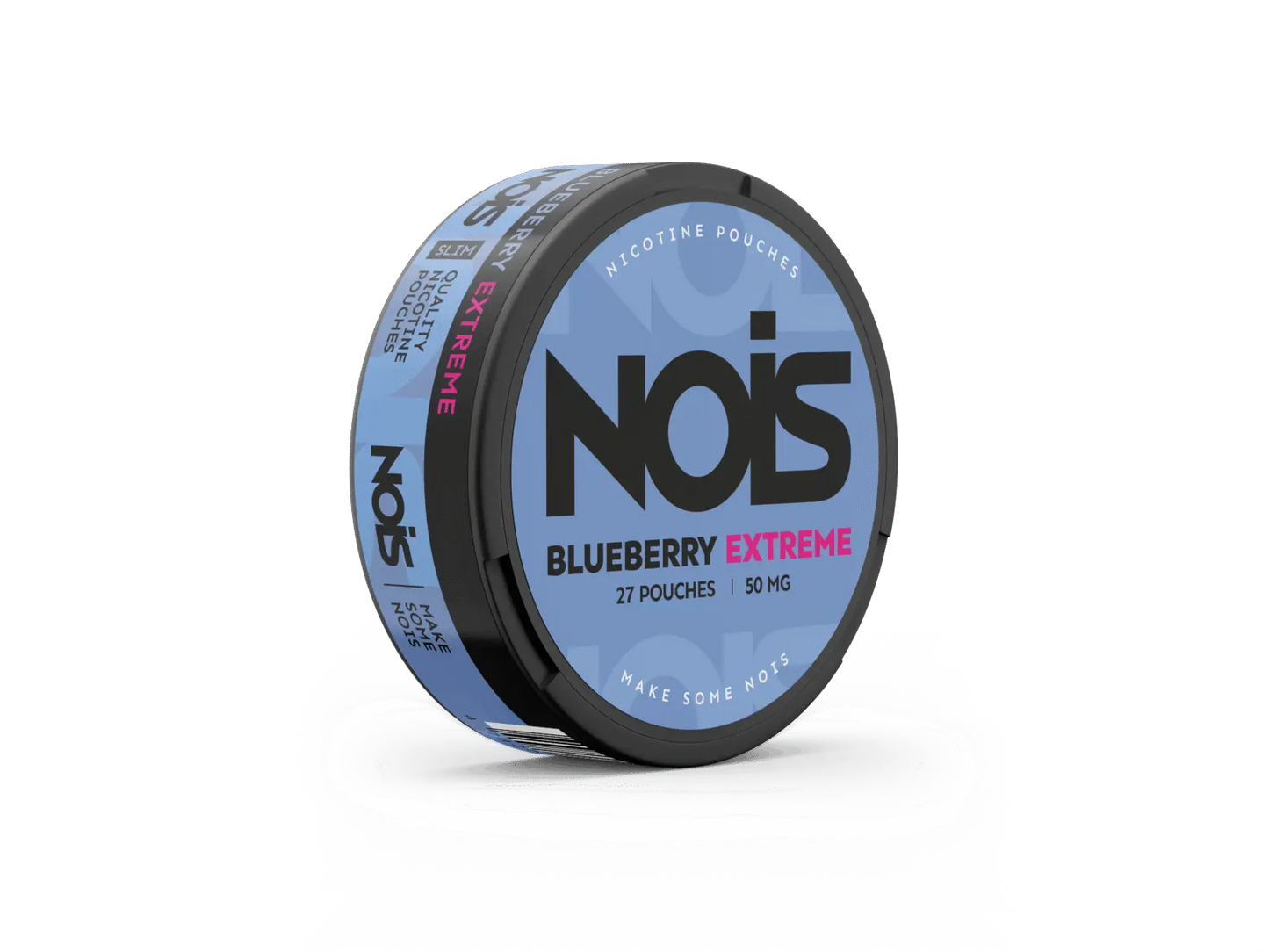 Nois Extreme Blueberry e-liquid bottle with blueberry flavor, featuring a blue and white label design.