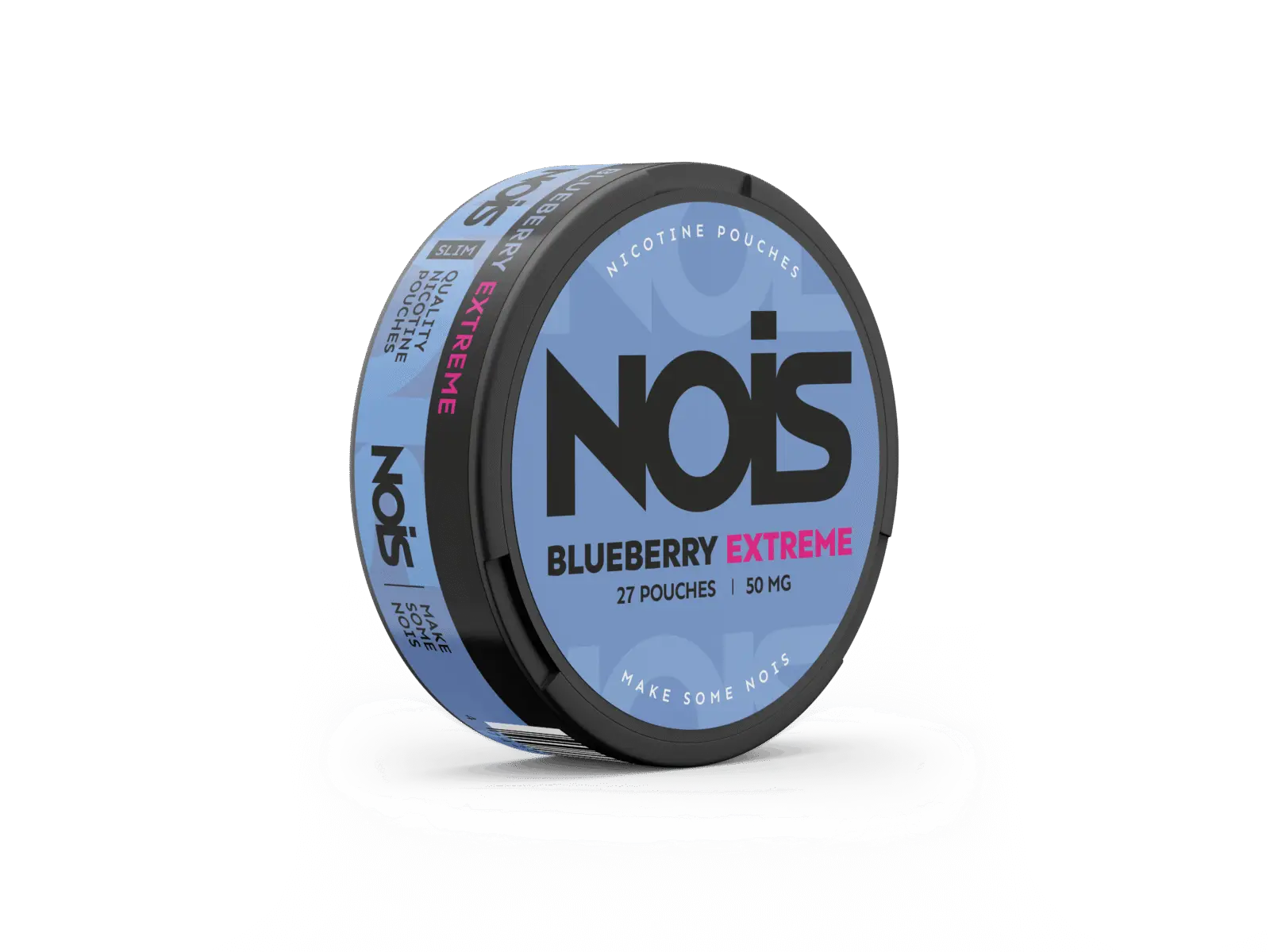 Nois Extreme Blueberry e-liquid bottle with blueberry flavor, featuring a blue and white label design.