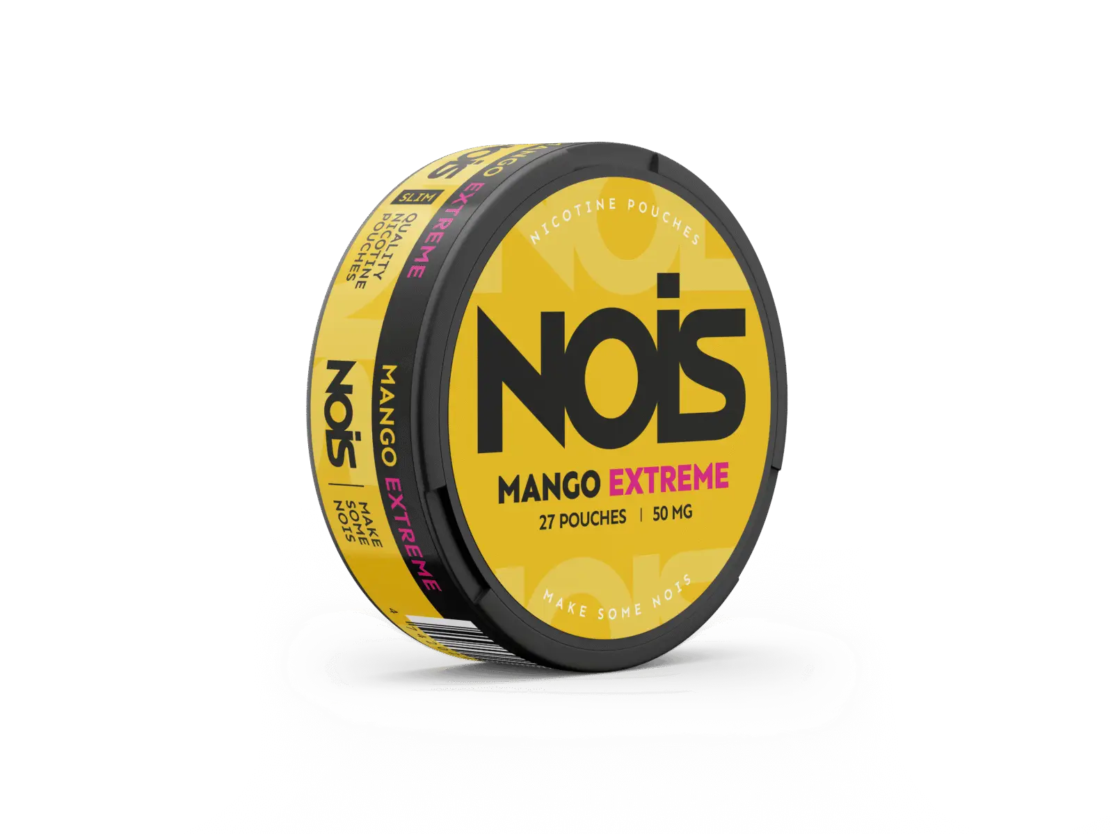 Nois Extreme Mango flavored snack from Europesnus.com, showing a vibrant mango snack package with colorful branding.