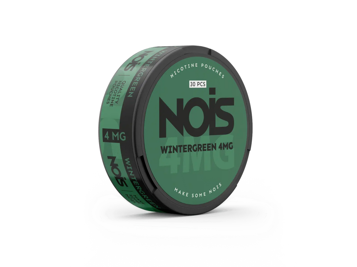 Nois Wintergreen 4mg nicotine pouch from Europesnus.com, showing the sleek packaging with wintergreen flavor branding.