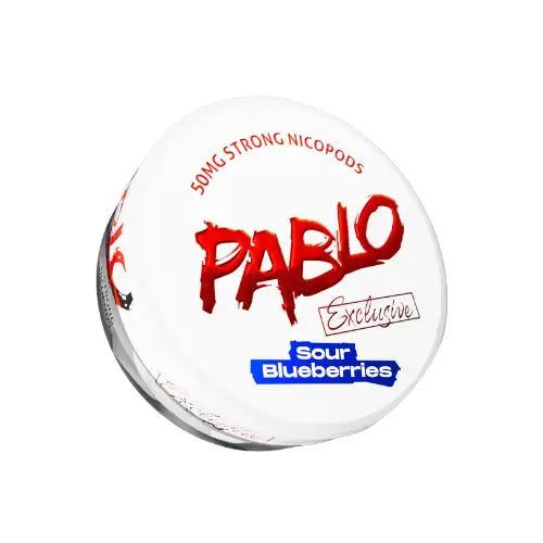Pablo Exclusive Sour Blueberries by Europesnus.com displayed in a clear container with fresh, vibrant blue blueberries.