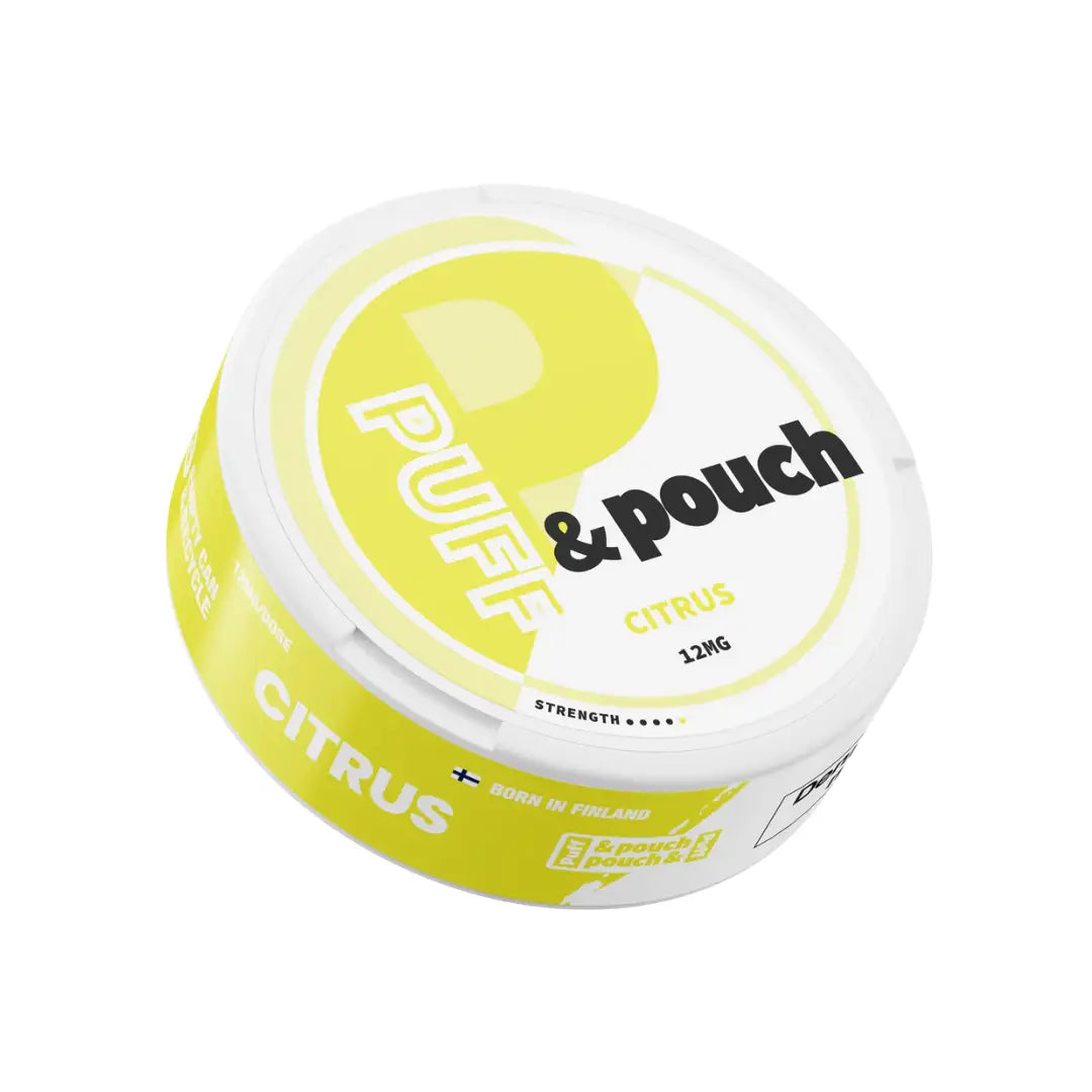 VeloIcyBerries Puff & Pouch Citrus by Europesnus.com featuring a vibrant citrus-themed design in a compact, portable pouch.