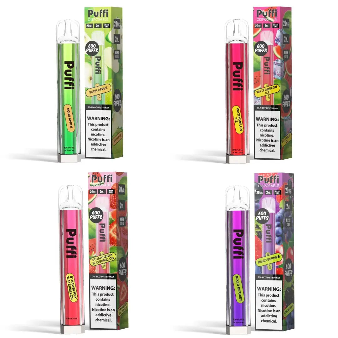 Assorted Puffi candies in a colorful mixpack from Europesnus.com, featuring various fruity and creamy confections.