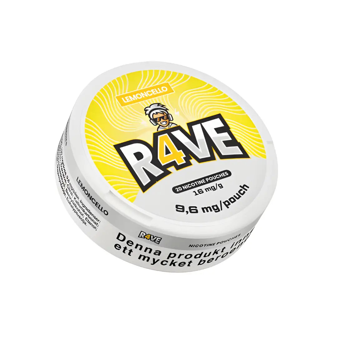 Rave Lemoncello 32.5mg e-liquid bottle with lemon and citrus flavor, designed for vaping, displayed on a clean background.