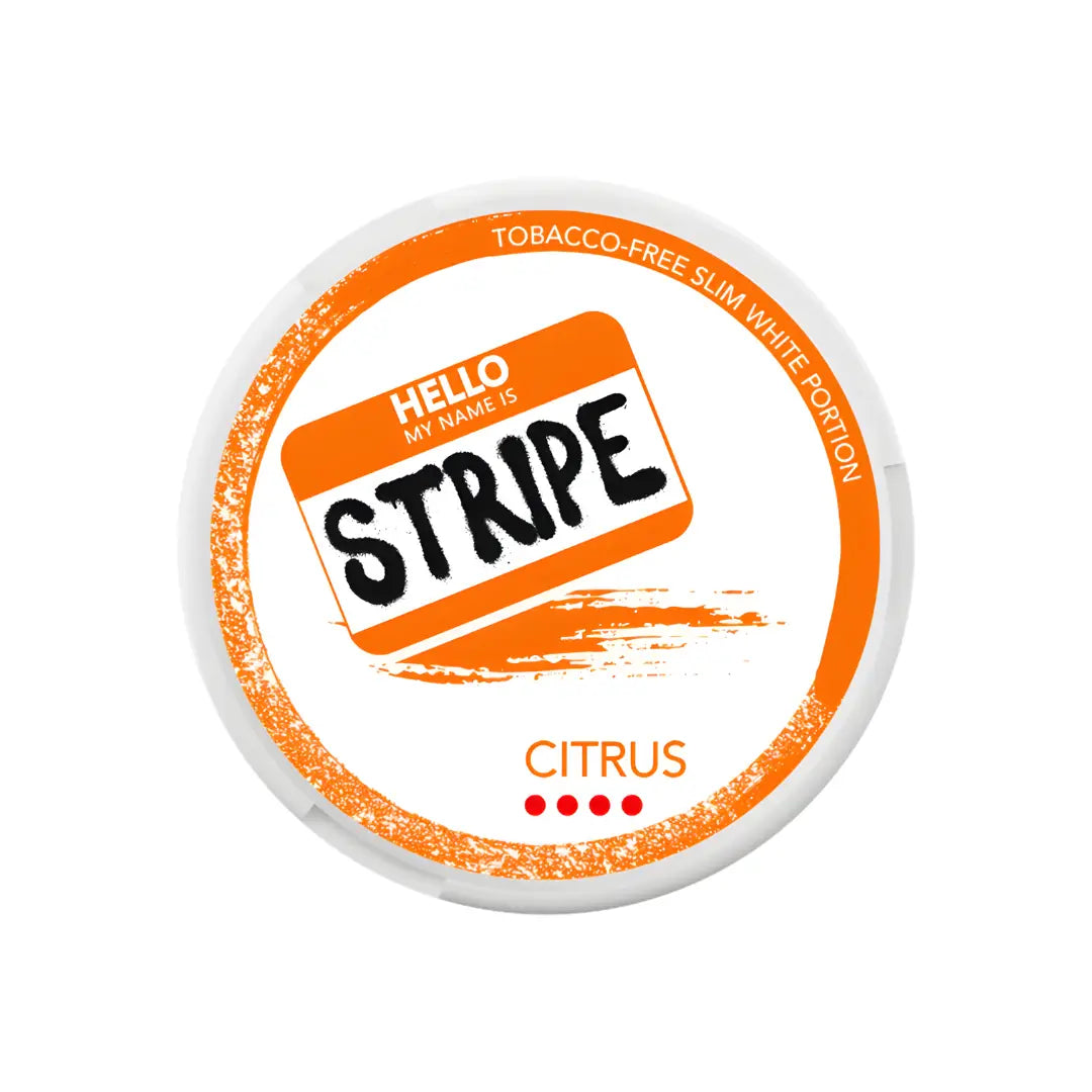 Bright yellow Stripe Strong Citrus flavoring from Europesnus.com displayed in a clear bottle with fresh citrus slices.