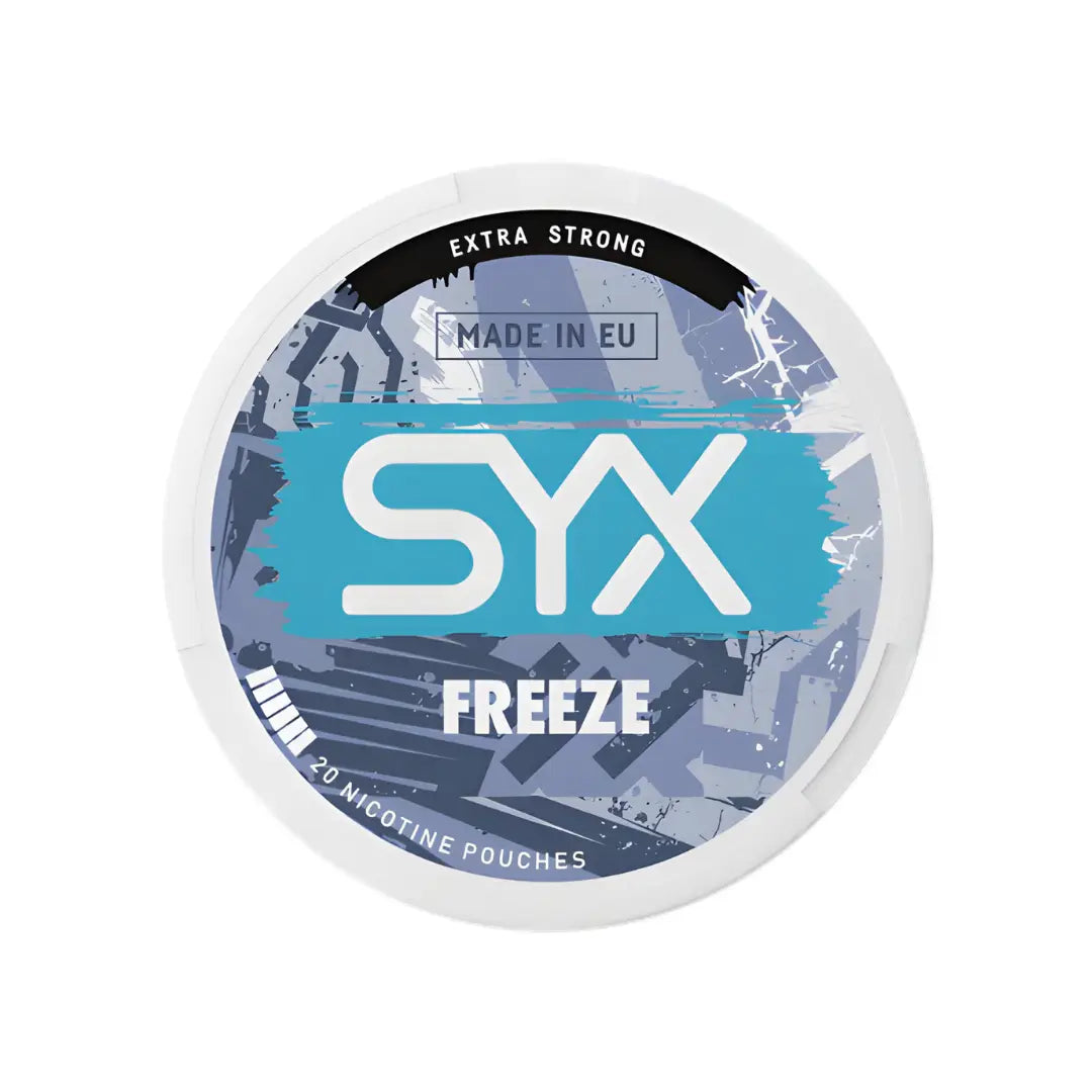 Extra strong Syx Freeze from Europesnus.com, showing the product packaging with bold labeling and blue accents.