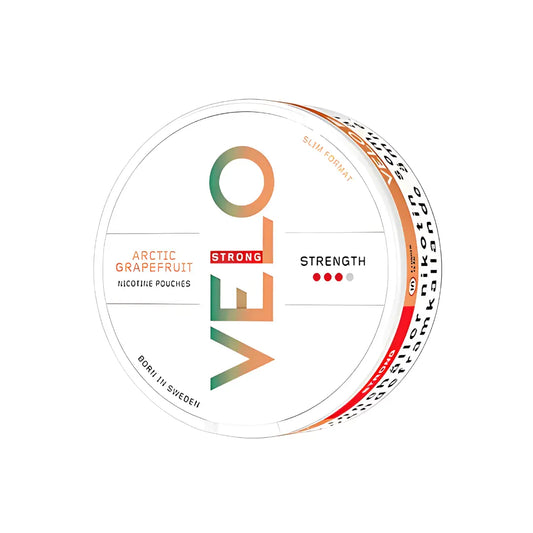 Velo Arctic Grapefruit flavored nicotine pouch by Europesnus.com, featuring a sleek container with the product label.