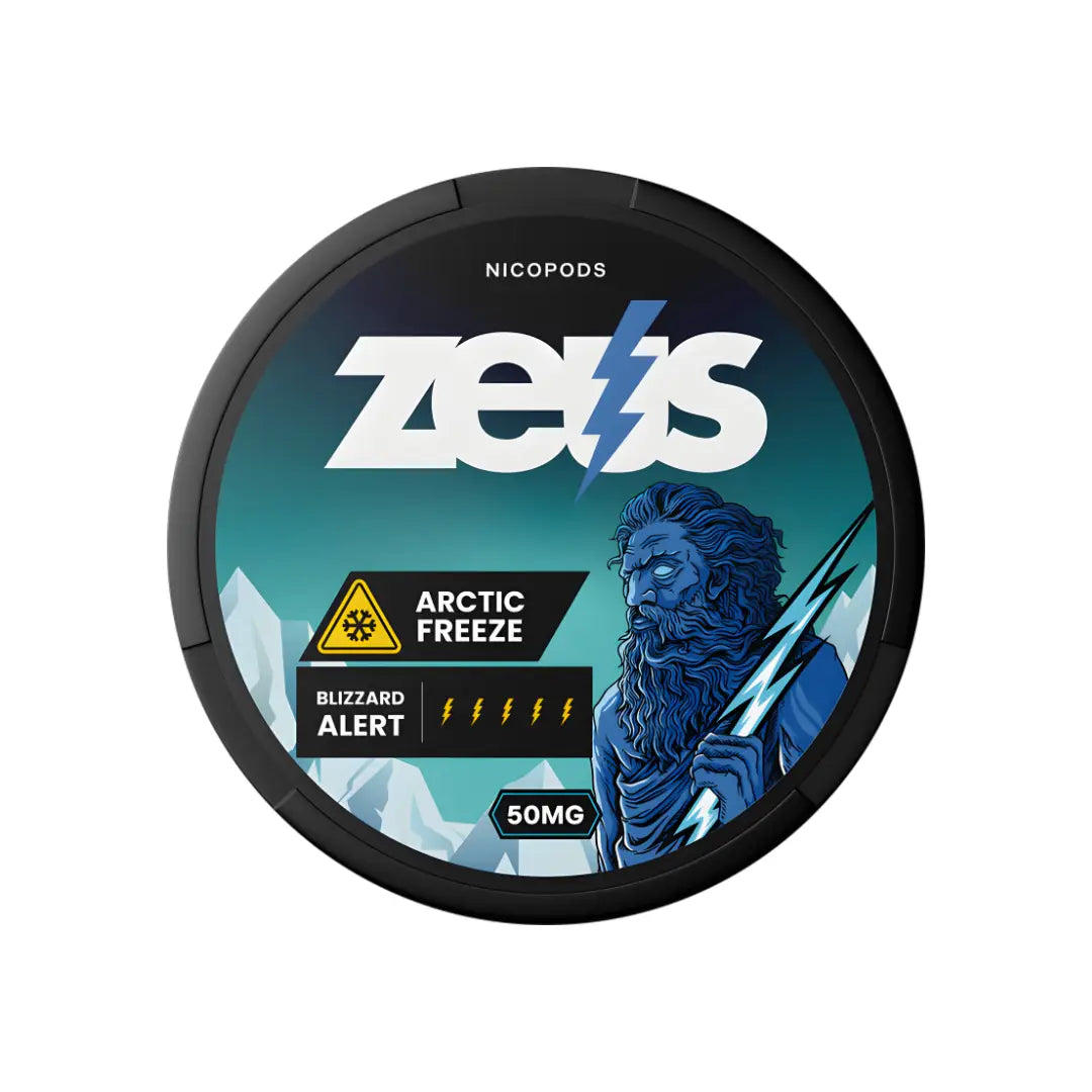 Europesnus.com Zeus Arctic Freeze cooling gel in a clear container with blue and white packaging, designed for soothing relief.