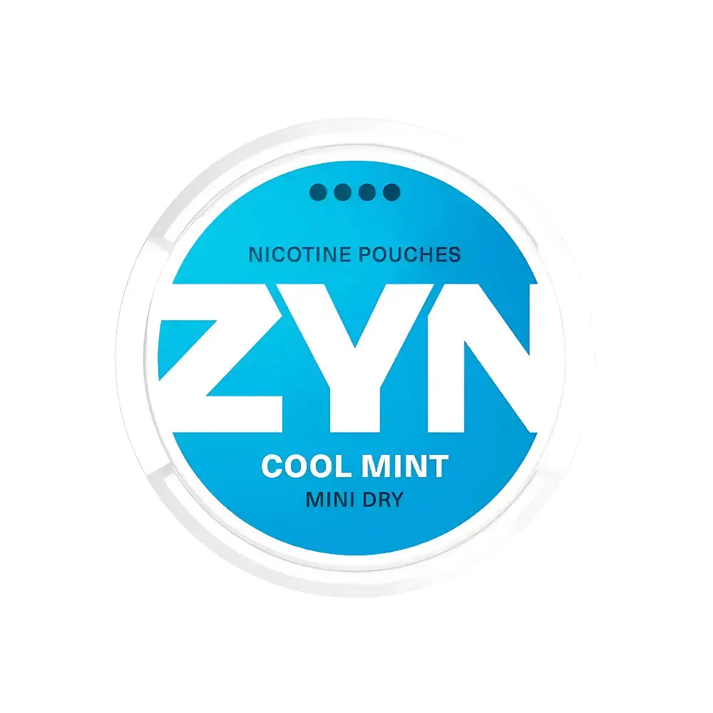 White package of Zyn Cool Mint Mini Dry 6mg nicotine pouches with fresh mint flavor, designed for discreet use.