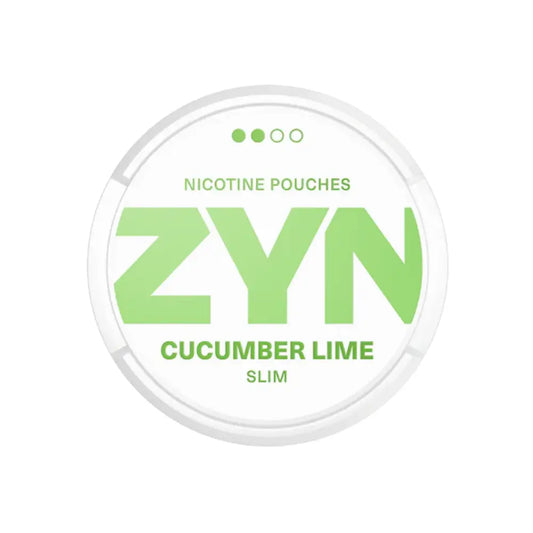 Zyn Cucumber Lime nicotine pouch with white packaging, featuring fresh cucumber and lime flavor for discreet use.