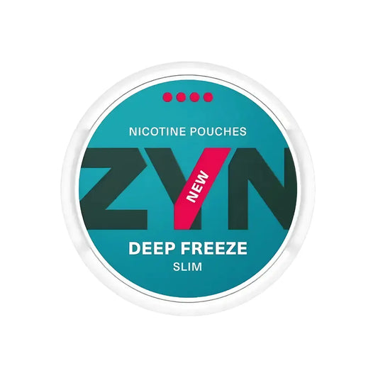 White Fox Peppered Mint Zyn Deep Freeze nicotine pouch, white and silver packaging with mint flavor branding.